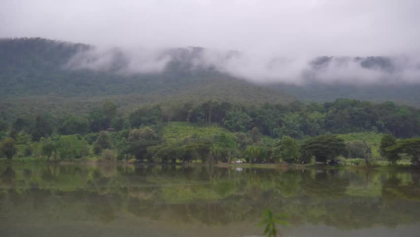 Morning mist over the mountains and rivers.