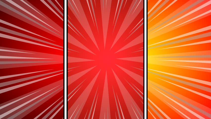 Looping animation, anime comic panel scenes, pop art. Anime motion backgrounds.