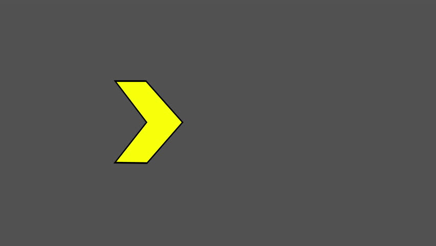 Four Yellow Arrows Moving Forward isolated on Gray Background. 4K Video