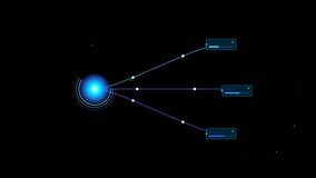 Futuristic digital interface HUD with glowing data nodes and connections - Powered by Shutterstock - Get 15% off with code: PIKWIZARD15