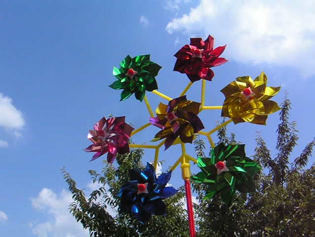 Windmill on blue sky