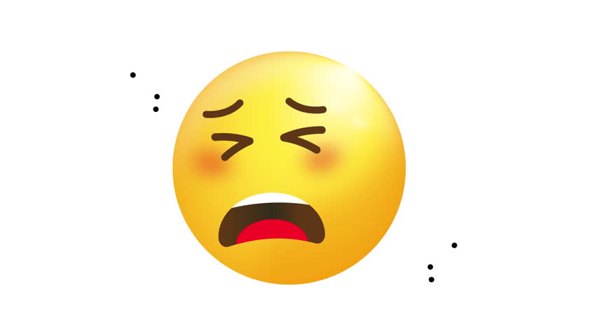Yellow sad crying emoji for emotional distress suitable for social media posts, websites, mental health content, and educational materials.	
