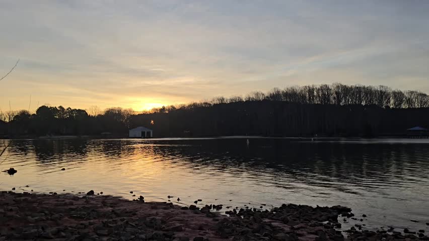 Sunrise on the lake in North Carolina 