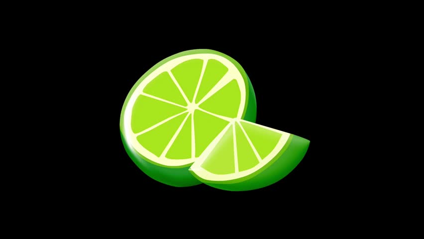 2D Animated Lime Slices with Fresh Citrus Detail for Mexican Food Theme