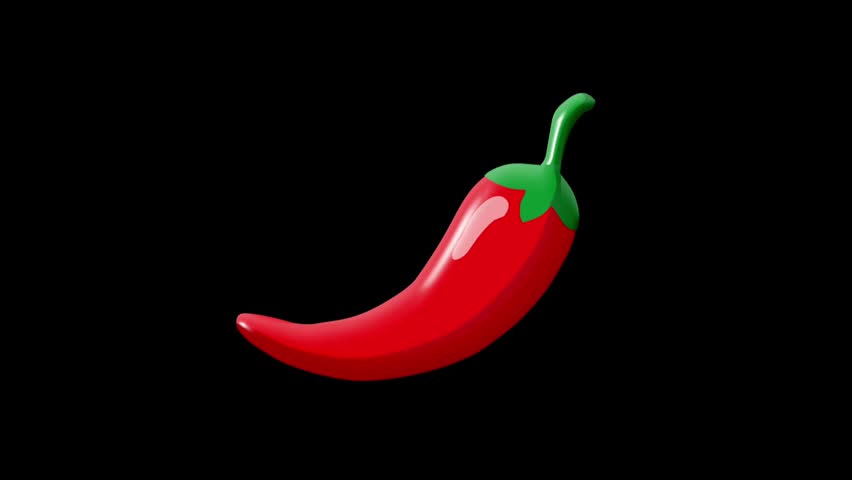 2D Animated Red Chili Pepper with Glossy Detail for Mexican Cuisine