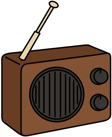 Vintage Brown Radio Illustration With Antenna