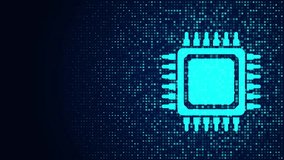 CPU Microprocessor or Chip icon made with binary code, Digital binary data and streaming digital code - Powered by Shutterstock - Get 15% off with code: PIKWIZARD15