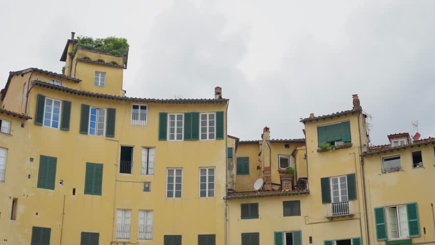 Buildings in the Italian city of Lucca. Famous Piazza dell