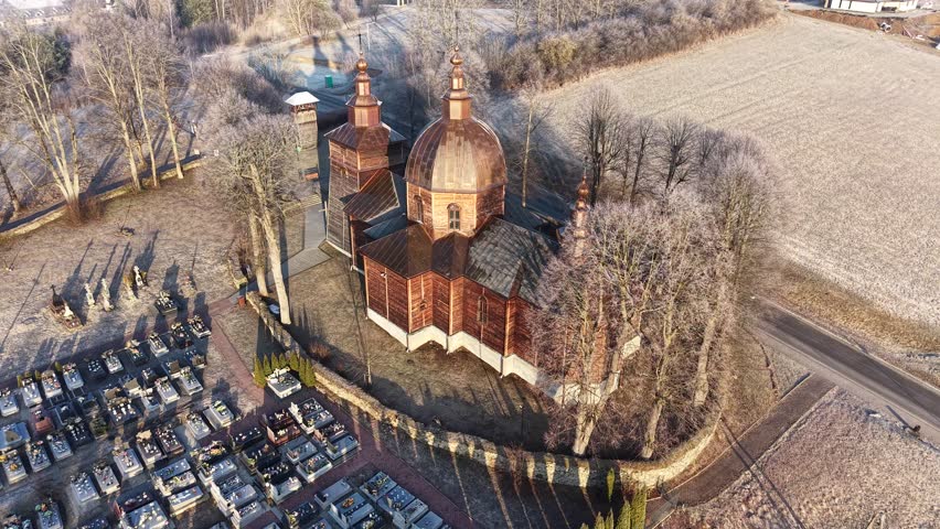 historic church on a clear winter day