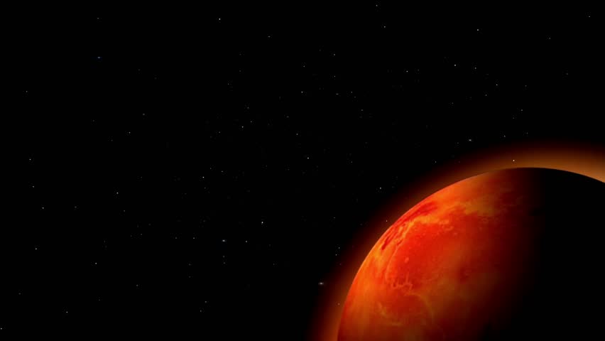 Mars planet on space with colorful starry night front view of Mars planet from space with beautiful galaxy full view of Mars 4k resolution