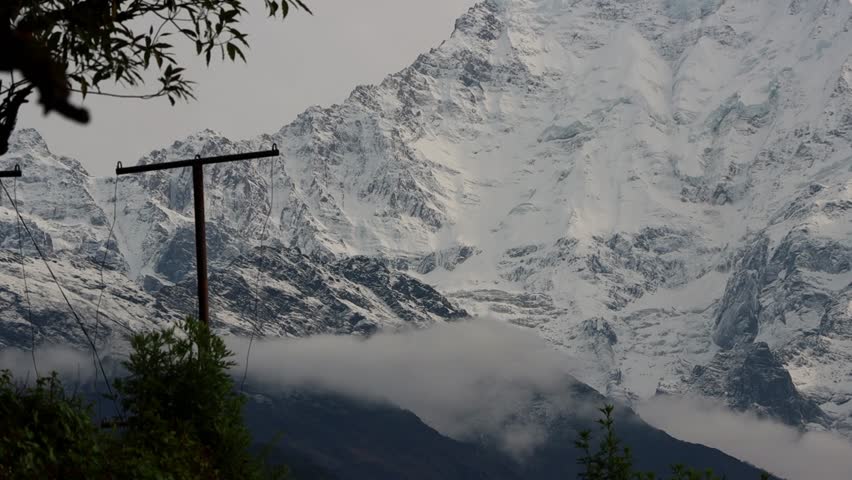 Close View of the Annapurna Massif Himalayas from a Mountain Village in Nepal