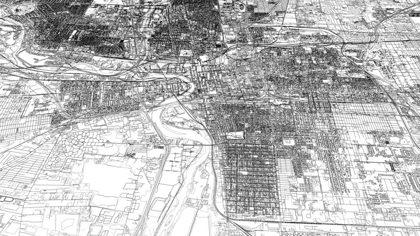 3D looped animation of city - Columbus Ohio, USA
