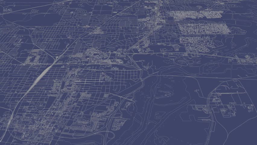3D looped animation of city - Jackson Mississippi, USA