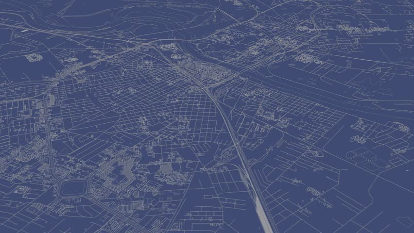 3D looped animation of city - Alexandria Louisiana, USA