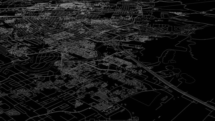 3D looped animation of city - Lafayette Louisiana, USA
