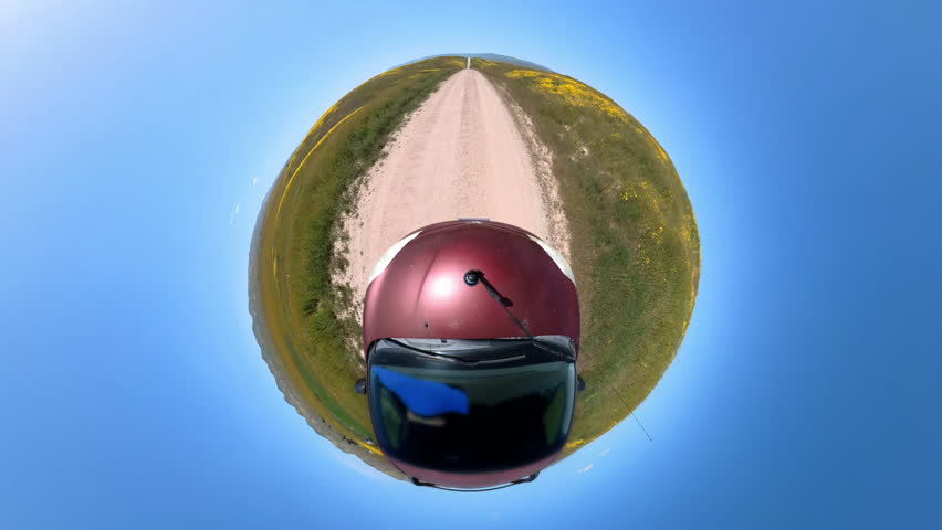 Carrizo Plain National Monument Super Bloom Off Road Driving Plate Tiny Planet 03 California USA
