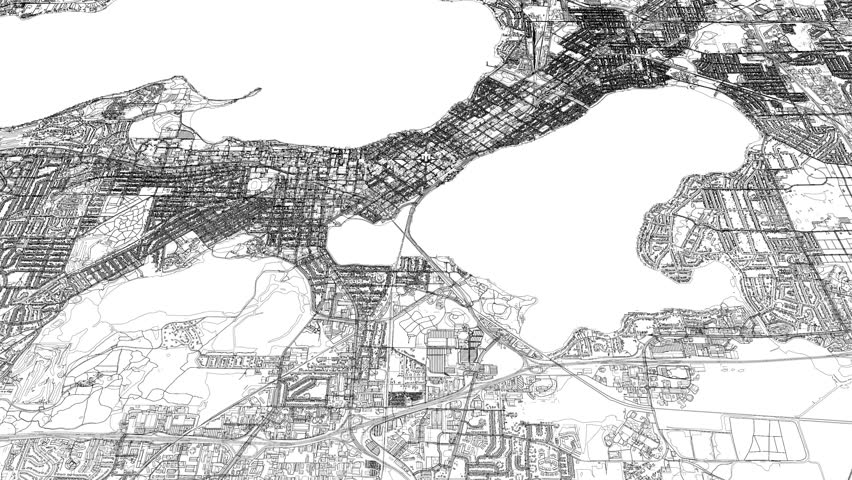 3D looped animation of city - Madison Wisconsin, USA