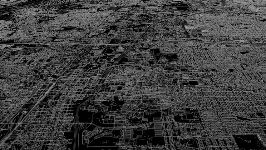 3D looped animation of city - Albuquerque New Mexico, USA