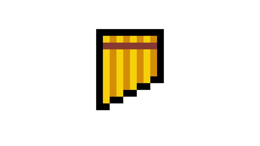 8-bit pixel art xylophone. looped animation 4k 30fps
