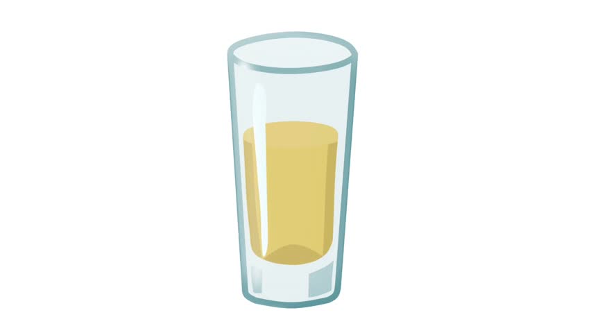 2D Animated Beverage Glass with Refreshing Drink for Food Theme
