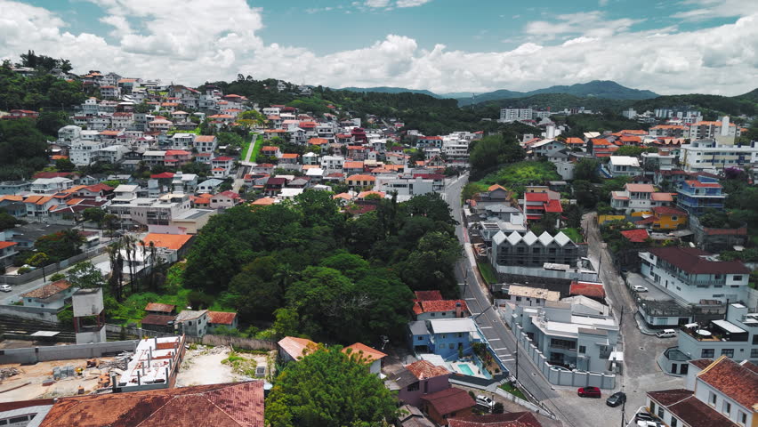 Aerial view of the city of Sao Jose near the city of Florianopols in the state of Santa Catarina, Brazil