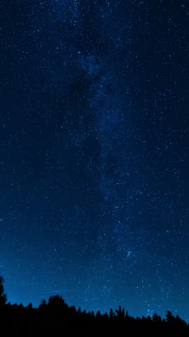 Vertical Shot Star Trails of Milky Way Galaxy in North Sky Above Palomar Mountain San Diego Astrophotography Time Lapse in California USA