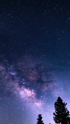 Vertical Shot of Star Trails Stargazing in Southeast Sky Above Palomar Mountain San Diego Astrophotography Time Lapse in California USA