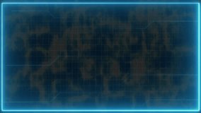 Futuristic digital grid with falling binary code and blue frame. Technology border symbol for computer server screen readout. Animated interface layout. - Powered by Shutterstock - Get 15% off with code: PIKWIZARD15
