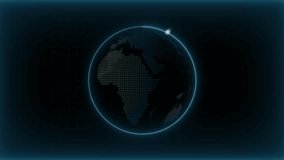 Digital globe map model with matrix binary code rain overlay. Global network symbol for international telecommunications cloud web. Animated planet graphics. - Powered by Shutterstock - Get 15% off with code: PIKWIZARD15