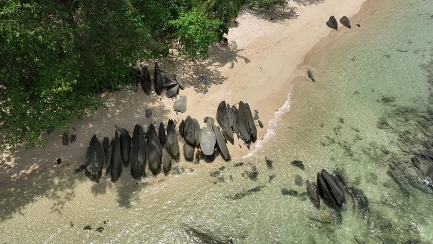 An aerial view of the Thai sea and its beautiful beaches, showcasing important tourist destinations in Thailand.