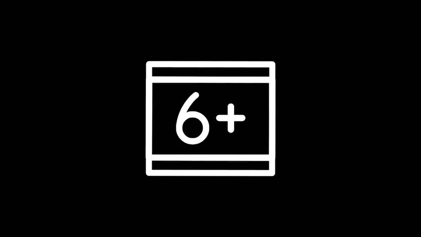 A simple white outline icon of an open treasure chest with the number six and a plus symbol displayed within its confines