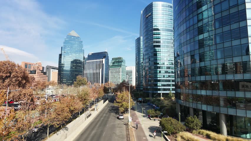 giant buildings, business sector, seizure of popular buildings, capital of Chile, cars, modern city, Santiago, Chile 10-06-2026