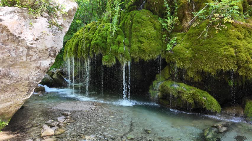 The beautiful Capelli di Venere waterfalls, located near the Cilento town of Casaletto Spartano, Campania, Italy.