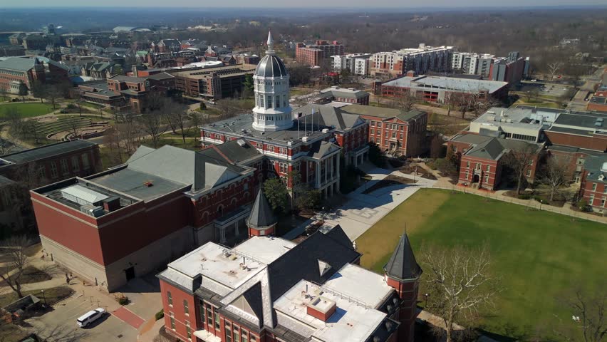 Jesse Hall dome and campus skyline in Columbia Missouri
