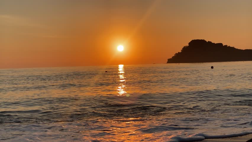Beautiful sunrise with a view of hill