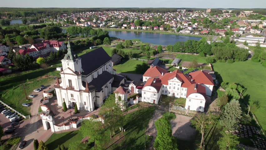 Siemiatycze, Poland, aerial 4K drone shot.