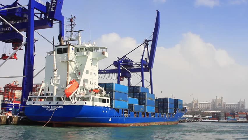 ISTANBUL - FEB 1: Container Ship St JOHNs MIRIAM BORCHARD (IMO: 9436202, Antigua
