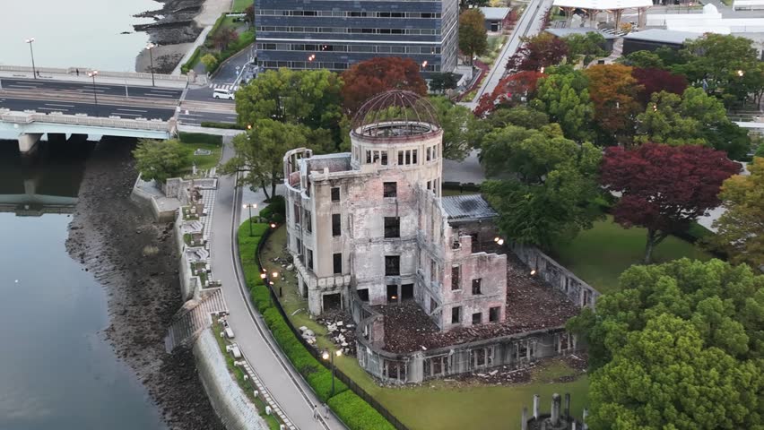 Aerial view of Atomic Bomb Dome, Peace Memorial Park