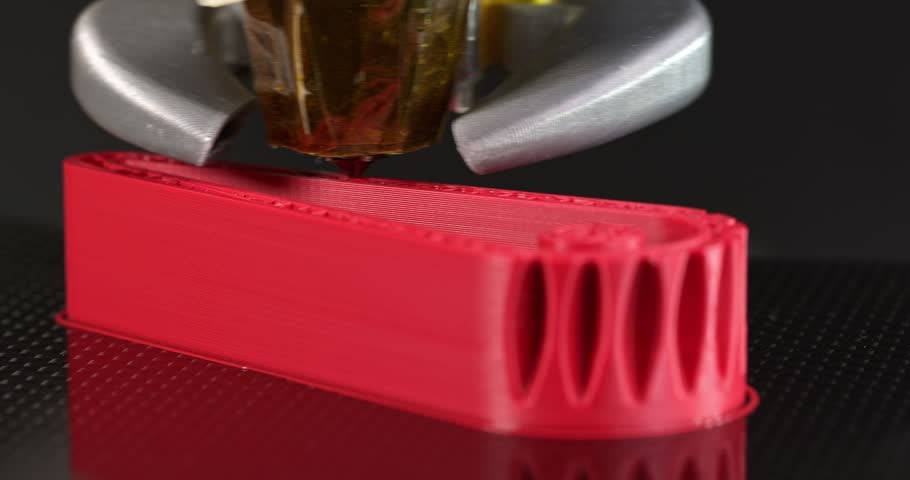 3D printing process of lever-gear part. Printing on a сartesian kinematics printer.