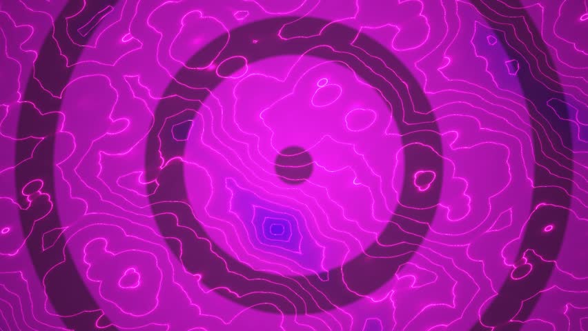 Abstract Purple Neon Concentric Circles Motion Graphic Background