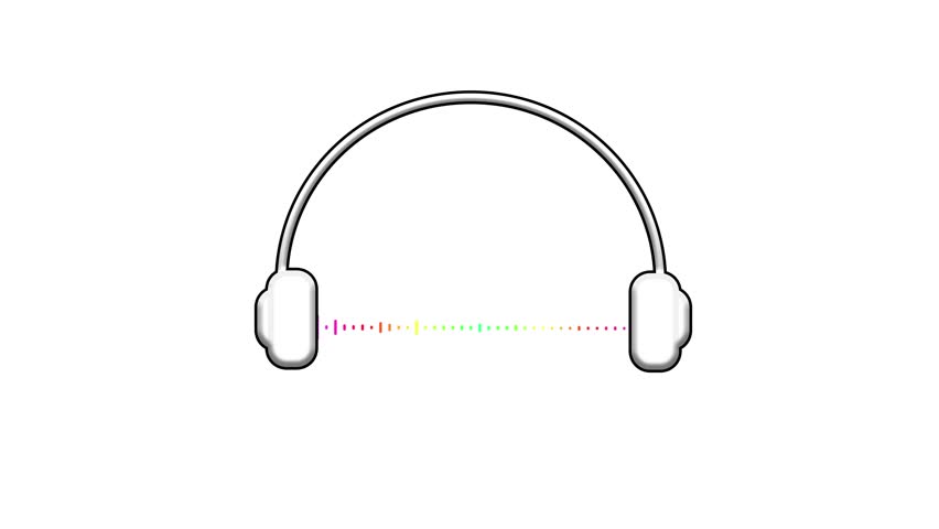 Flat vector illustration of over-ear headphones for music or podcast logo design