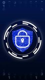 Glowing padlock and shield icon with network on binary code. Secure glowing padlock and shield icon for data protection. Professional glowing padlock and shield icon. - Powered by Shutterstock - Get 15% off with code: PIKWIZARD15