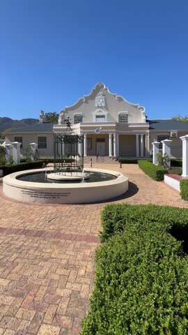 Historic Franschhoek Town Hall in the Western Cape province of South Africa.