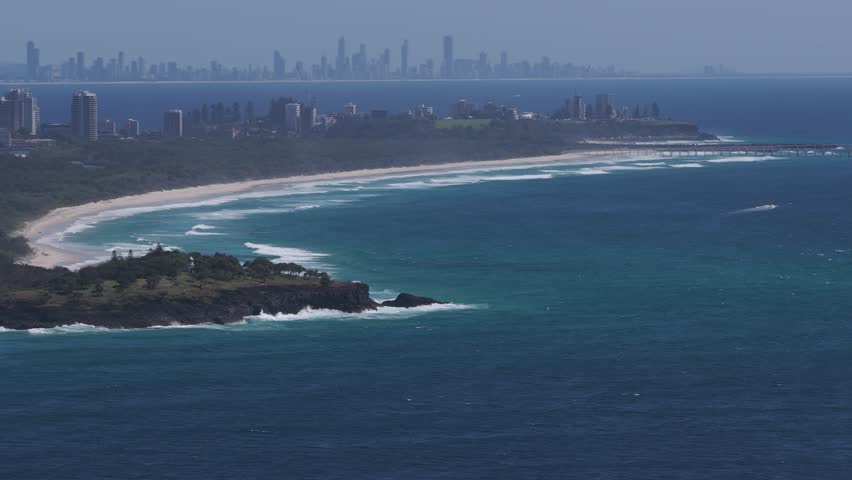 Fingal Headland On Tasman Sea In New South Wales, Australia. - aerial shot