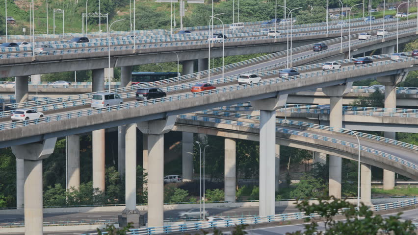 CHONGQING, CHINA - 28 MAY 2026: view of the Huangjuewan interchange Overpass in Chongqing china