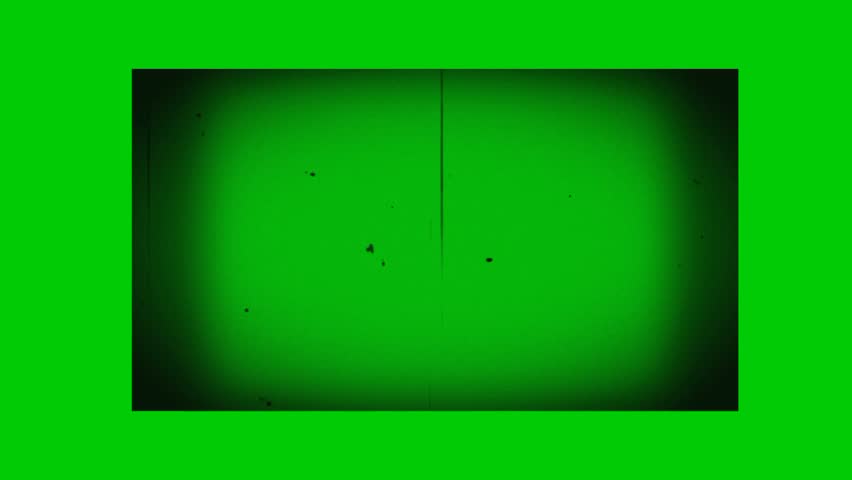 Vintage film animation, art, green background 