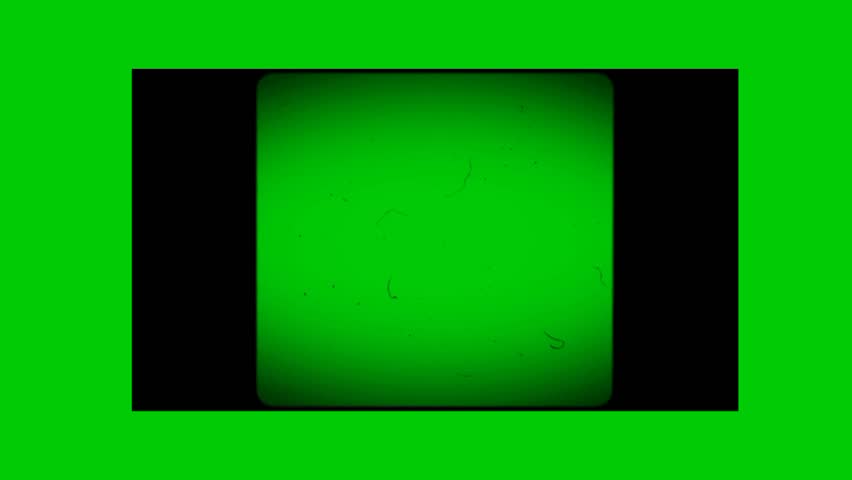 Vintage film animation, art, green background 