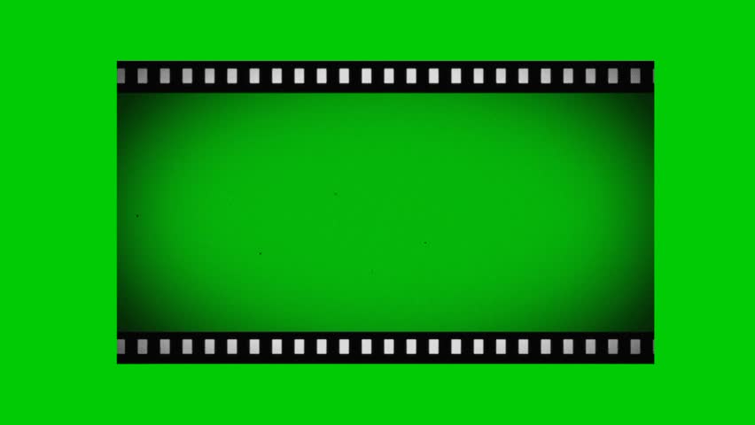 Vintage film animation, art, green background 