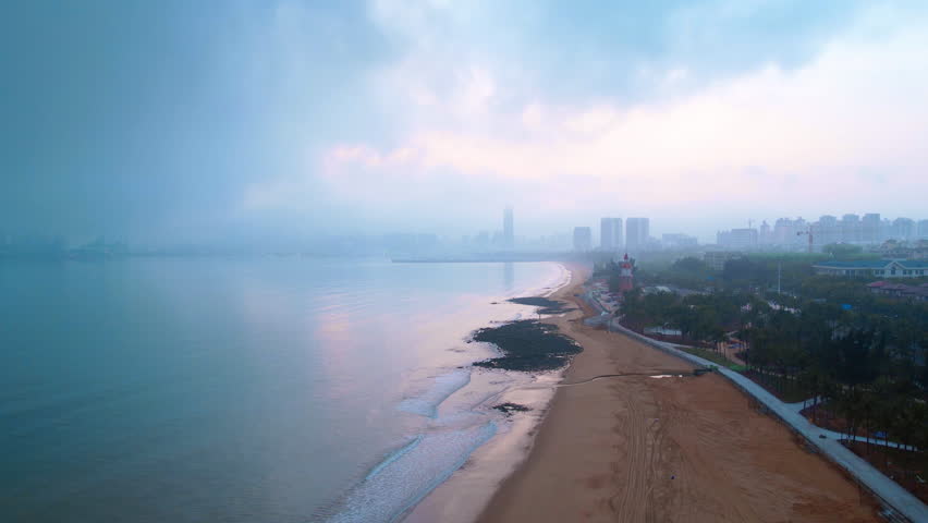 Hainan Island Holiday Beach Scenic Mountains Rivers Lakes and Clouds 4K Aerial