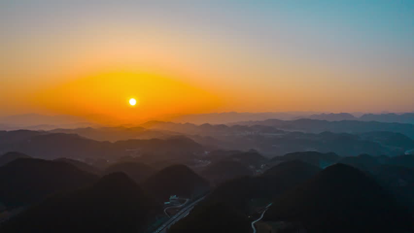 Vivid Sunset Skyline Scenic Timelapse Landscape Landscape Landscape